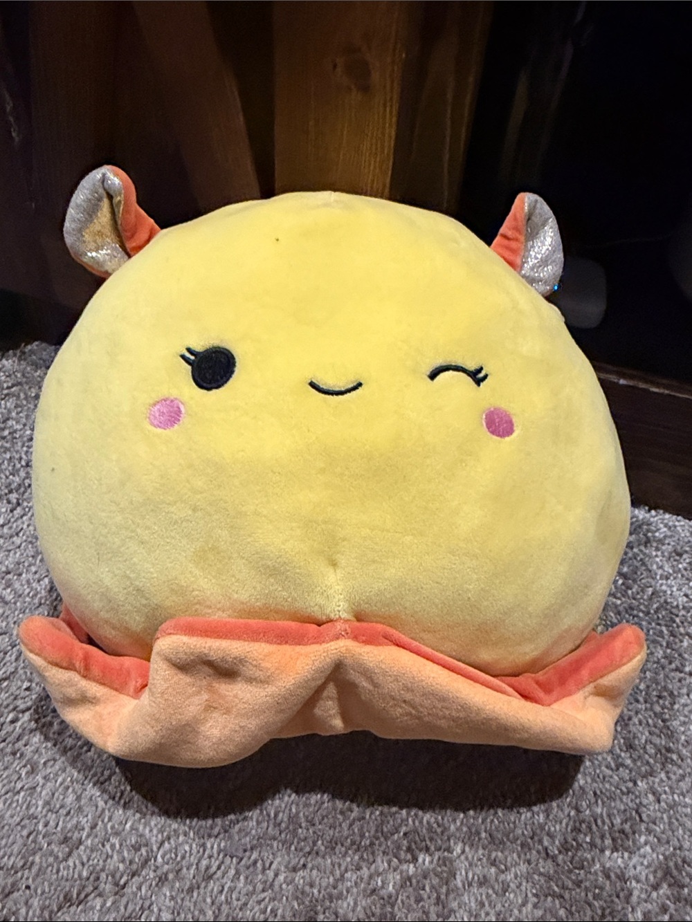 Squishmallows Yellow Winking Octopus with Pink Cheeks
